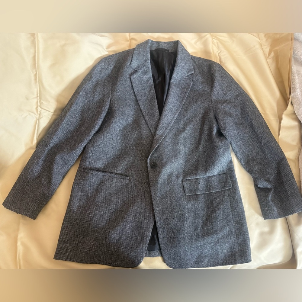 Uniqlo Gray Sport Coat with Textured Wool Blend Size XL